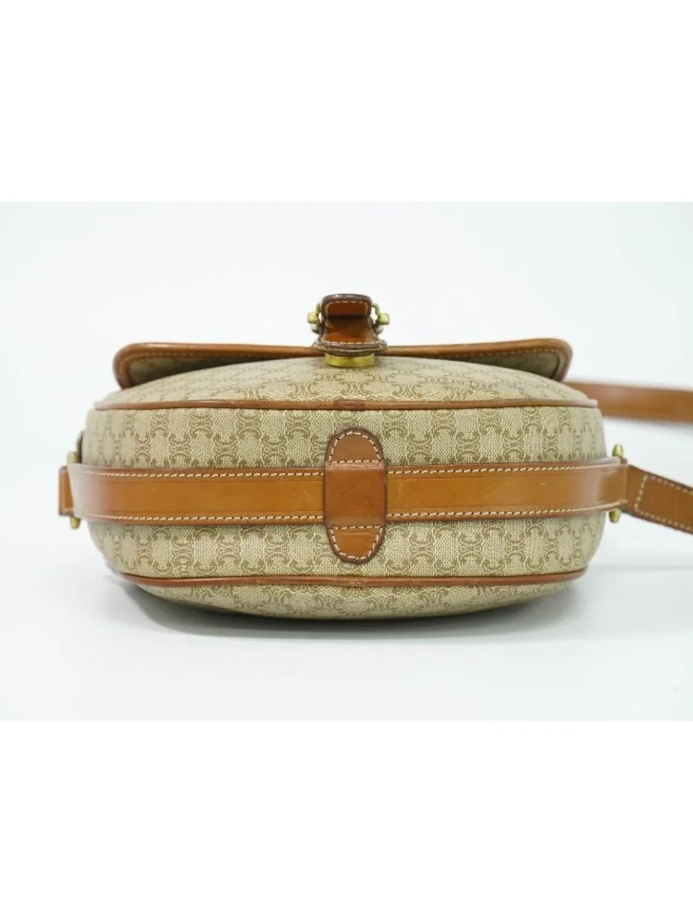 Celine Macadam Shoulder Bag Pochette Beige